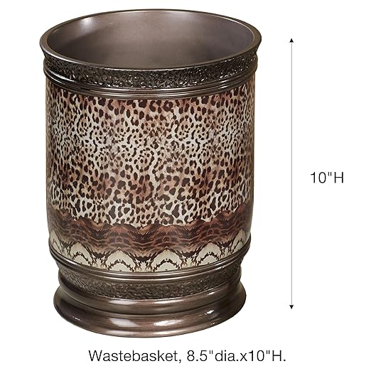 Touch of Class Mombasa Safari Animal Print Wastebasket Multi Warm Wastebasket