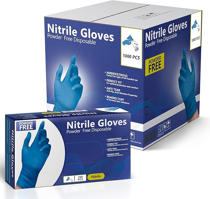 Nitrile Gloves Disposable Gloves Comfortable Powder Free Latex Free | 100-1000 Gloves