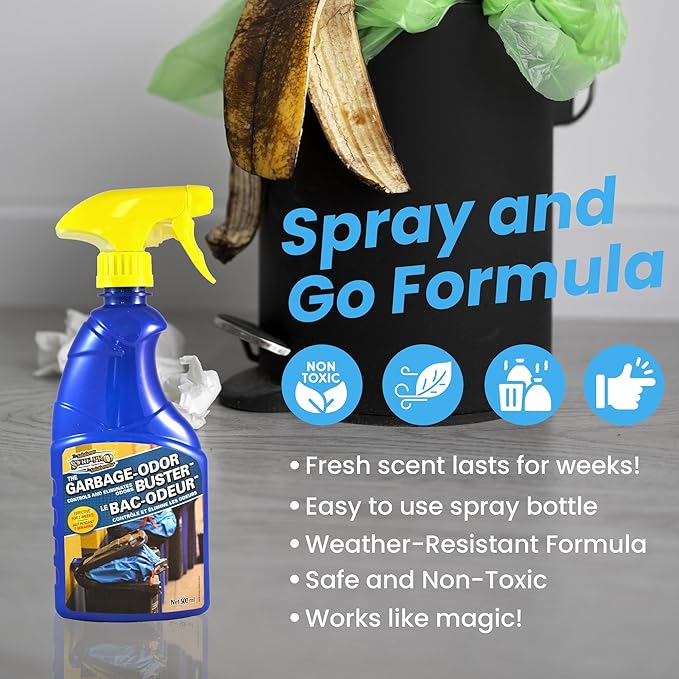 Surf-Pro Outdoor Trash Can Odor Eliminator Spray 500ml (16.9 oz) Long-Lasting Fresh Scent Deodorizer for Garbage Compost &amp Pet Waste Bins