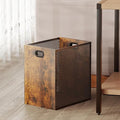 Retro Office Trash Can Iron and Wood Combination Bedroom Garbage Can Rectangular Design Wastebasket with Handle Industrial Style Trash Can for Home Office 4.5 Gallon (Patent Pending)