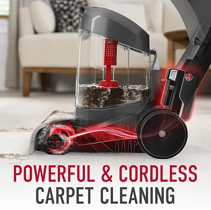 Hoover ONEPWR SmartWash Cordless Carpet Cleaner Machine Deep Cleaning Carpet Shampooer Machine Pair with a Hoover Carpet Cleaner Solution for a Bright Refreshed Home