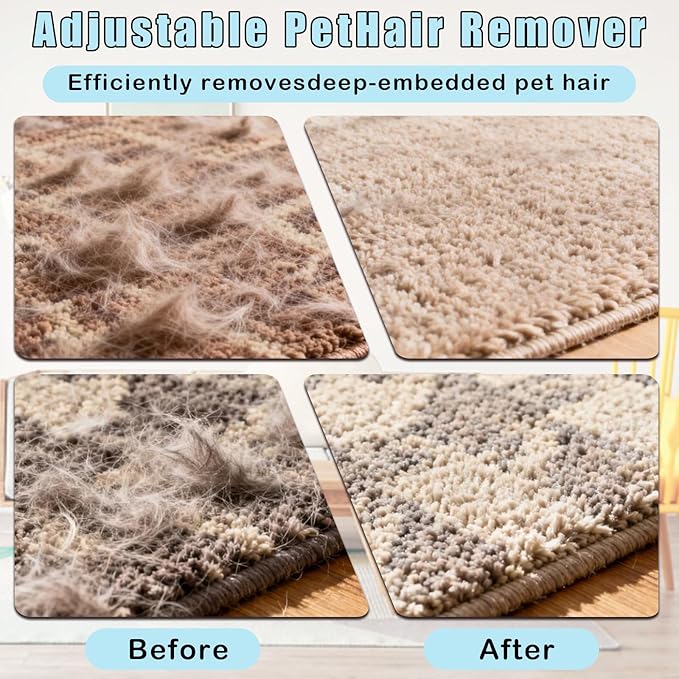 Pet Hair Remover Tool3 in 1 Carpet Rake for Pet Hair RemovalTool Set of 3 Carpet Scraper Pile Brush Easy for Clean Dog and Cat Hairfor Carpets Cars Sofas Beds Furniture and Dog Kennels