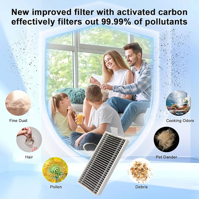 21 Pcs Spare Accessories Compatible with ECOVACS DEEBOT X8 PRO Omni/ S14 Plus Robot Vacuum and Mop Replacement Parts Includes 6 Dust Bags 4 HEPA Filters 6 Side Brushes 3 Roller Mops