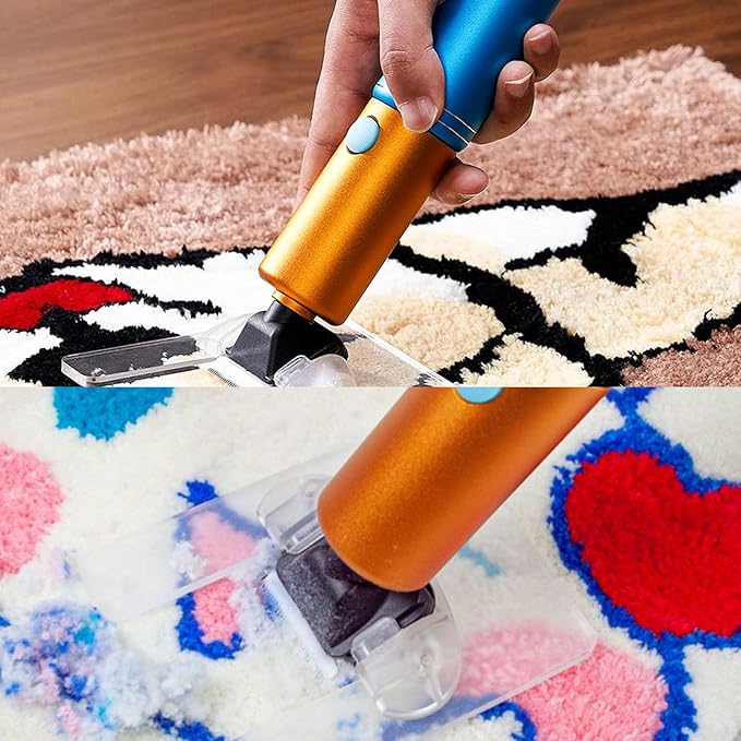 Cordless Carpet Trimmer with Shearing Guide - 250W Lightweight Wireless Shaver Tool with Comb Storage Box and Cleaning Brush