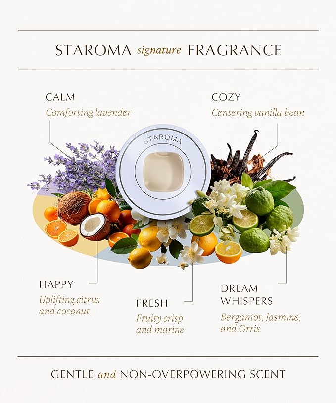 Waterless Diffuser Starter Kit (Jasmine Essential Oil) Gift Car Air Freshener - Cordless Rechargeable Battery Small Quiet Adjustable Scent Level &amp Light - 200 sqft Small Home Office