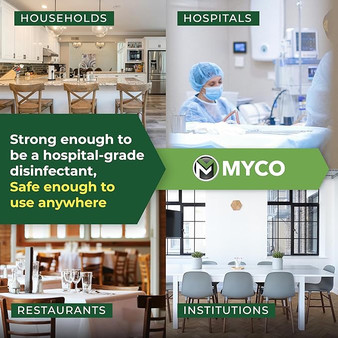 Myco Mold Control RTU – Ready-to-Use EPA-Registered Hospital Grade Disinfectant &amp Cleaner Quat Formula for Mold Remediation &amp Bacteria Control Commercial &amp Residential Use 4 Gallon