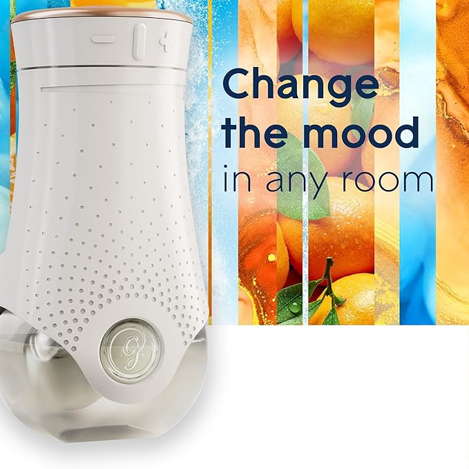 Glade PlugIns Refills Air Freshener Starter Kit Scented and Essential Oils for Home and Bathroom Coastal Sunshine Citrus 4.02 Fl Oz 2 Warmers + 6 Refills