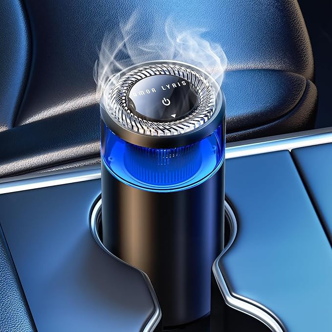 Smart Car Air Fresheners Ambient Light &amp Mist Fragrance Auto On/Off Car Air Freshener Diffuser Adjustable Intensity Premium Scents Refill Lasts 1000 Times Built-in Battery Fanaticism