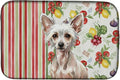 Caroline's Treasures Hairless Chinese Crested Vegetables Dish Drying Mat Absorbent Dish Drying Mat Pad for Kitchen Counter Dish Drainer Mat for Countertop 14 x 21 Multicolor