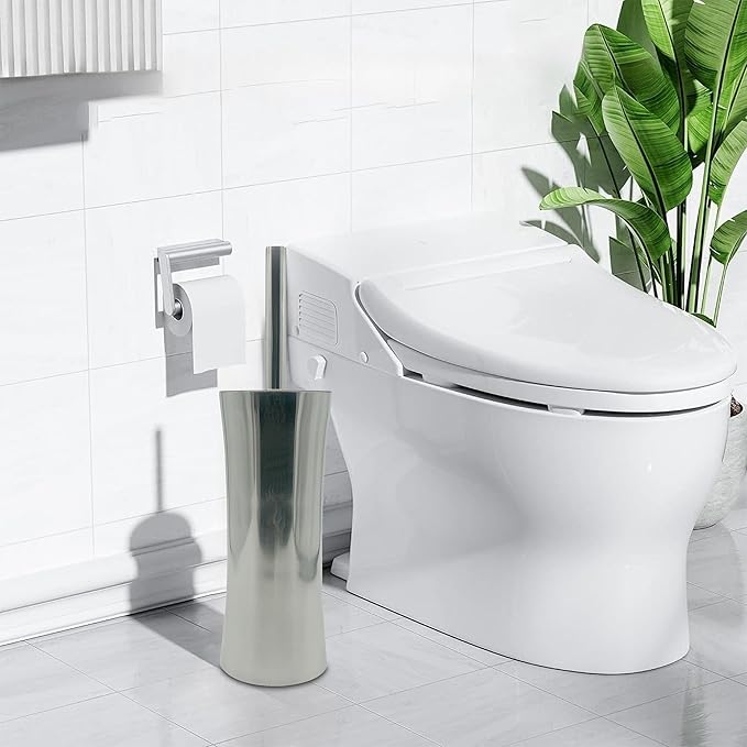 Vince Camuto Toilet Bowl Brush with Holder Durable Bathroom Cleaning Tool Modern Design for Easy Toilet Maintenance Bathroom Cleaner Brush for Efficient Cleaning and Hygiene