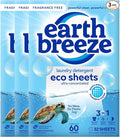 Earth Breeze Laundry Detergent Sheets Fragrance-Free - 180 Loads Eco Liquidless Soap - Travel-Friendly for Hot &amp Cold Cycles Tackles Tough Stains &amp Odors - Gentle on Sensitive Skin 90 Ct (3