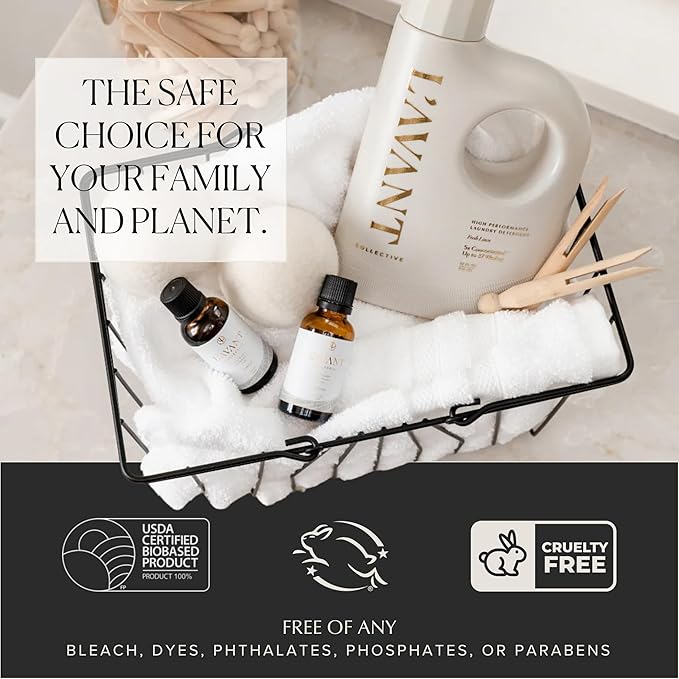 L’AVANT COLLECTIVE | Essential Oils for Laundry - Dryer Balls Scents – Scented Fragrance Essential Oil Drops | Fresh Linen Laundry Oil - Lavender Geranium Essential Oil Blend w/Ylang Ylang &amp Bambo