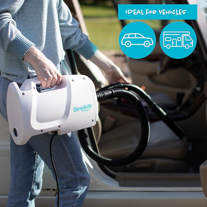 Simplicity Vacuums Handheld Canister Vacuum with Carry Strap for Hard Floors and Rugs Car Detailing Vacuum Cleaner S100