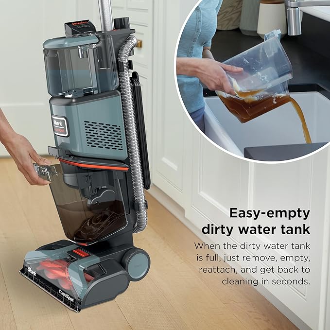 Shark CarpetXpert | Upright Carpet Area Rug &amp Upholstery Cleaner | Carpet Shampooer with Handheld Spot &amp Stain Eliminator | 3 Cleaning Tools | Slate Green | EX151