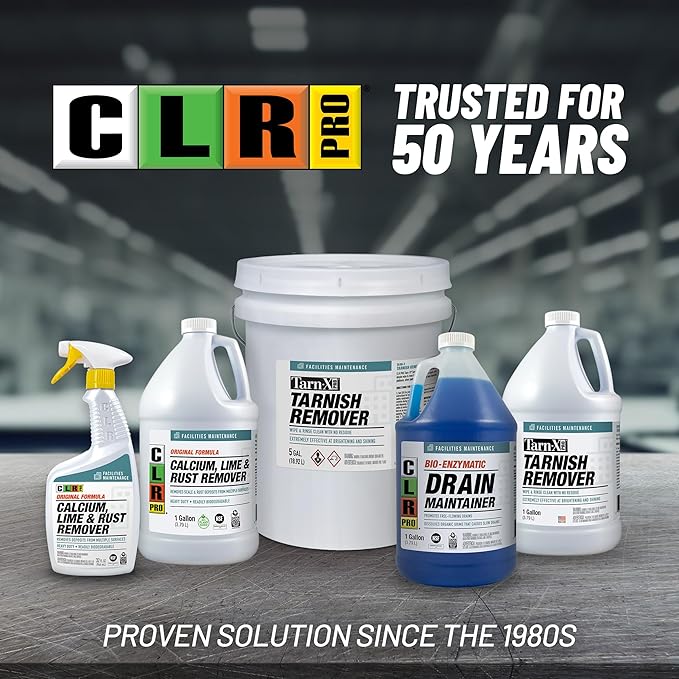 CLR PRO Calcium Lime &amp Rust Remover 32 oz. Spray Bottle Pack of 2 Quickly Removes Calcium Lime Hard Water Deposits and Surface Rust Stains