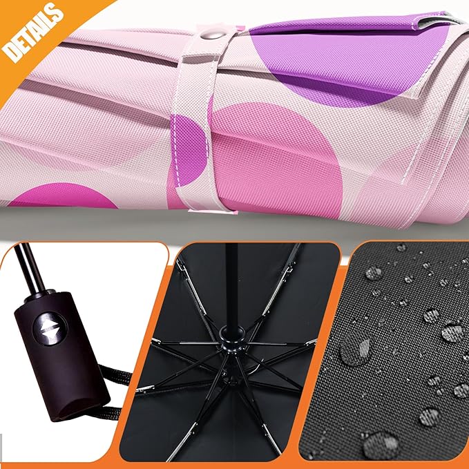 Small Compact Travel Automatic Folding Umbrella for Women Portable Lightweight Rain Wind UV Sun Shade
