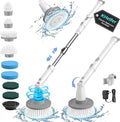 kHelfer Electric Spin Scrubber Kh8 Upgrade Cordless Shower Scrubber 8 Replacement Head 1.5H Bathroom Scrubber Dual Speed Shower Cleaning Brush with Extension Arm for Bathtub Tile Floor