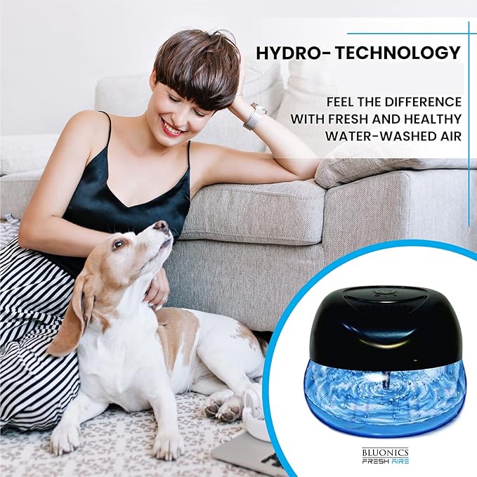 Bluonics Fresh Aire 2-Pack Water Air Washer Air Revitalizer &amp Freshener with 4 Fragrance Bottles 7-Color LED Night Light &amp White Noise Feature