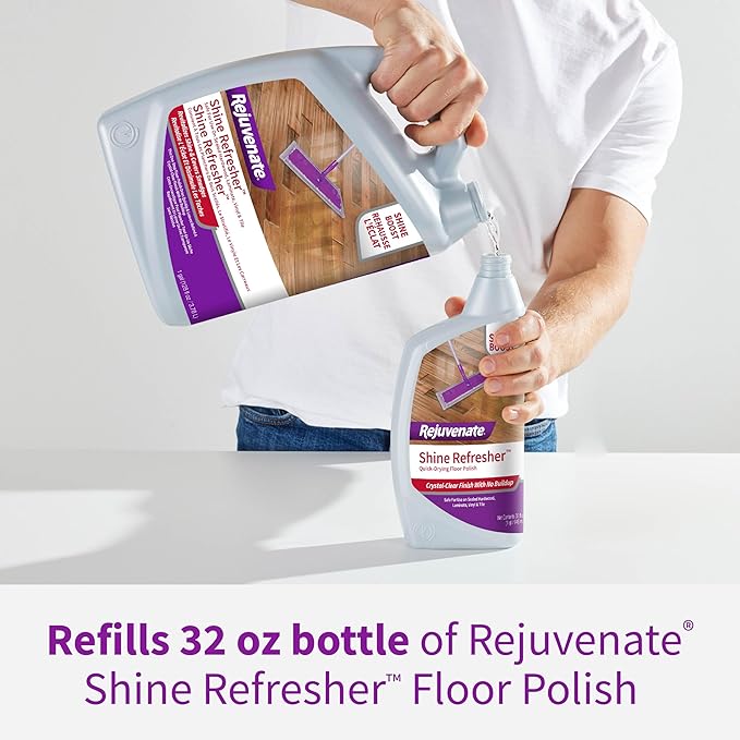 Rejuvenate Shine Refresher Floor Polish Covers Smudges Protects And Boosts Shine On Sealed Hardwood Laminate Vinyl And Tile 1 Gallon