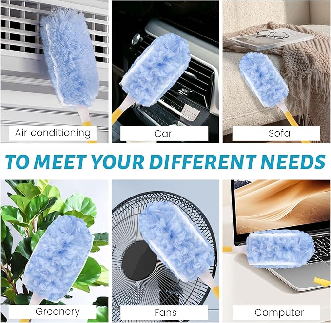 80PCS Dusters Refills 360°Duster Refill with Handle Disposable Dusters for Cleaning Household Cleaning Tools Cleaning House Must Haves (80Pcs360°)