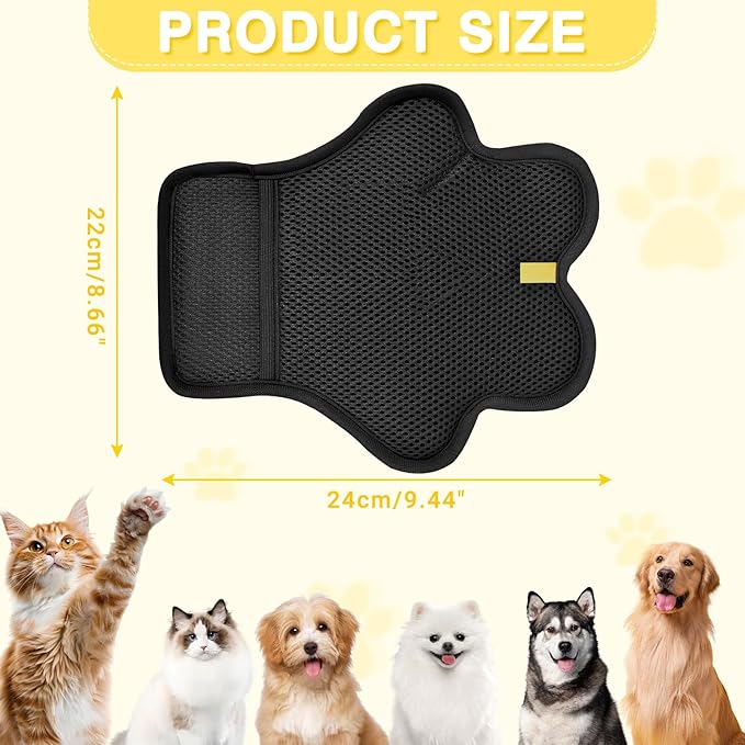 2PCS Pet Hair Removal Glove for Cats and DogsUpgrade Reusable Electrostatic Magic Brush Pet Hair Removal Grooming Gloves Tool for Furniture Bed SheetsCouchClothesCarpetCar Seat (2)