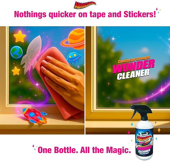 Abracadabra® Contractor Strength Wonder Cleaner - As Seen on TV - 16 fl oz - Gunk &amp Build up Remover - Removes Tar Adhesives Gum Stickers Sap Oils &amp More on Most Surfaces - Better Stronge