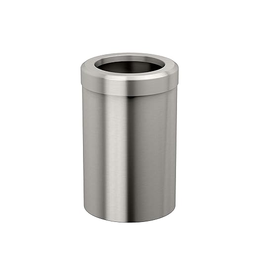 Gatco Small Bathroom Trash Can with Lid Round 3 Gallon Stainless Steel Wastebasket Under Sink Satin Nickel for Bathroom Bedroom Office (1911)