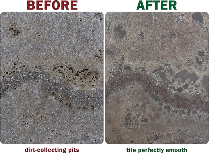 Travertino HQ Dark Repair Kit – Travertine Hole &amp Crack Filler with Tools (Dark Stone Shade)