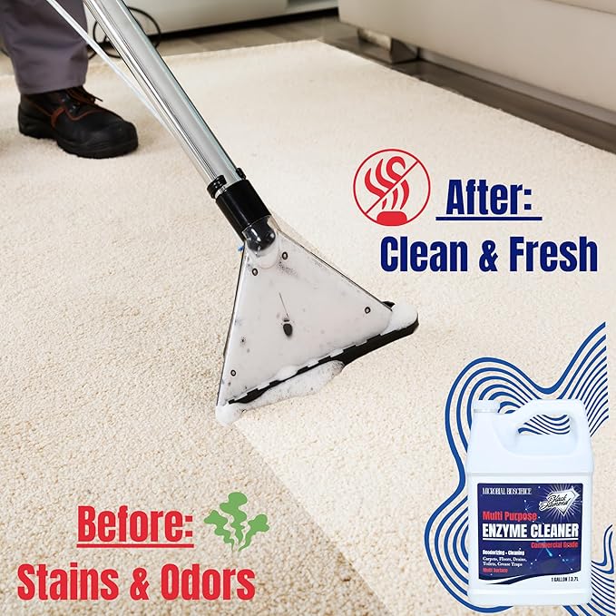 Commercial Multi-Purpose Enzyme Cleaner &amp Odor Eliminator | Pet &amp Human Urine Stains &amp Odors | Carpet Laundry Bathroom Drain &amp Trash Deodorizer | Dog Cat Organic Waste Remover (1