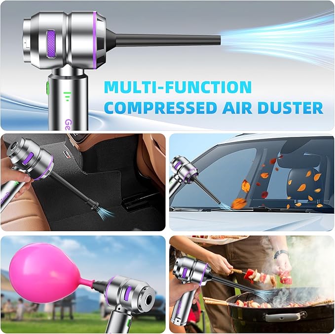 Mini Vacuum Cleaner Cordless Car Vacuum Cleaner High Power Rechargeable Strong Suction Air Pump Duster Blower Brushless Motor Handheld Vacuum Cordless for Home Office Gift for Men Women