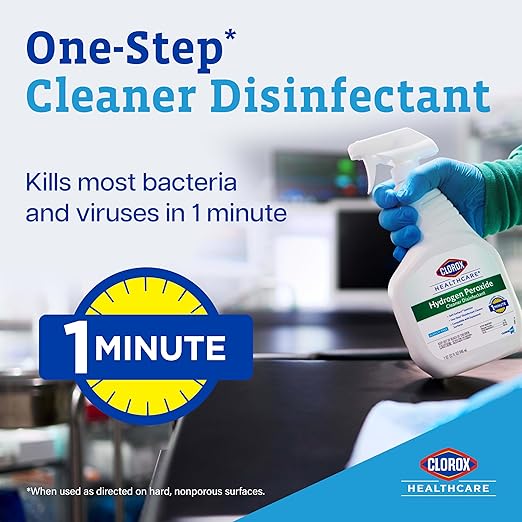 Clorox Healthcare Hydrogen Peroxide Cleaner Disinfectant Refill Bleach Free 128 Fluid Ounces (Package May Vary)