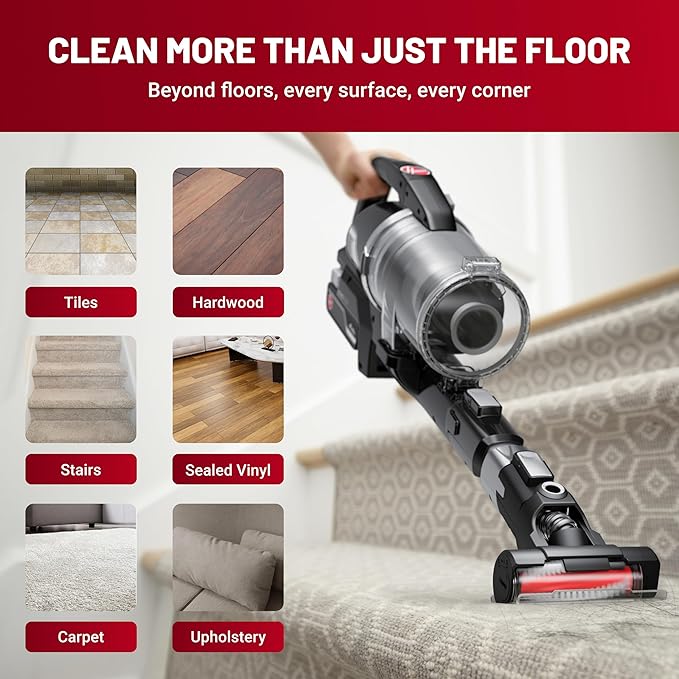 Hoover ONEPWR WindTunnel Emerge Pet+ Cordless Stick Vacuum Cleaner Lightweight Stick Vac Powerful and Quiet Cleaning Self Standing No Wall Mount Required Cordless Vacuum Cleaners for Home Use