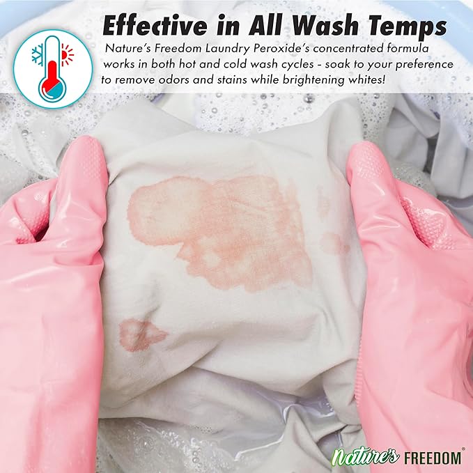 Nature's Freedom Laundry Peroxide Chlorine-Free Whitening Solution Stain and Odor Remover 1 Gallon