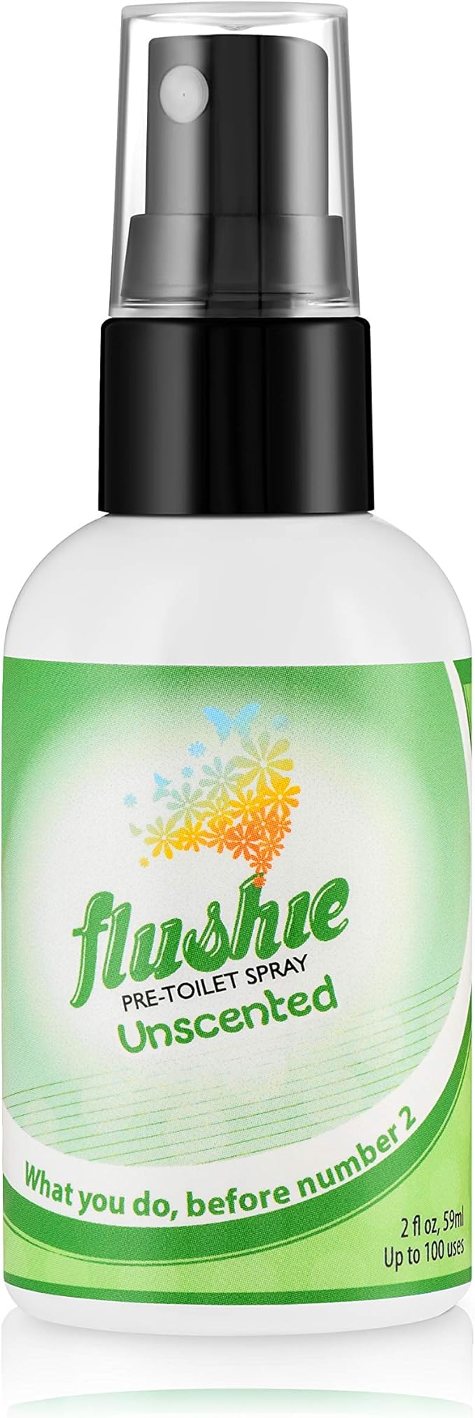 Flushie Pre-Toilet Spray Poop Spray Travel Size Toiletries Bathroom Spray for Toilet Traveling Essentials Poop deodorizer Poop Odor eliminator 4oz (Unscented 2 Pack)