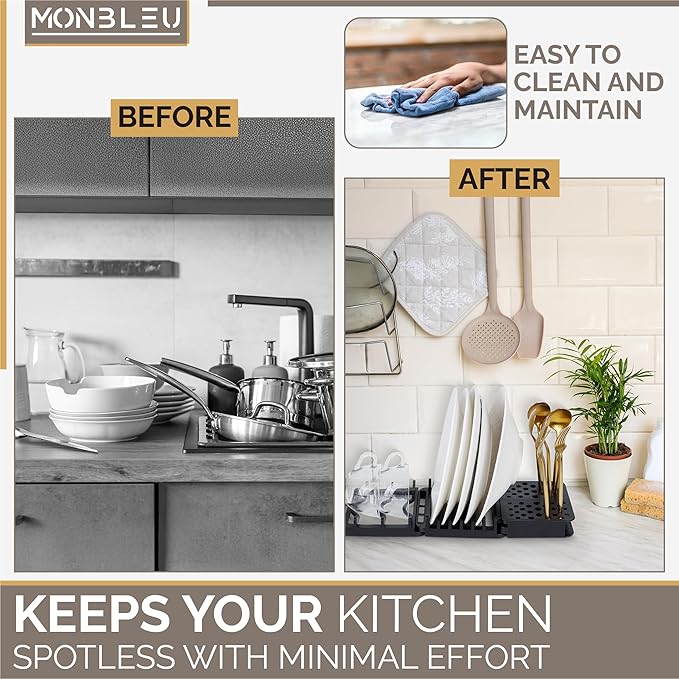 Stone Drying Mat for Kitchen Counter|Quick-Dry Stone Dish Drying Mat| Multi-Purpose Stone Drying Mat with Dish Drying Rack for CupsPlatesSpoons|Absorbent Drying Stone for Kitchen Counter