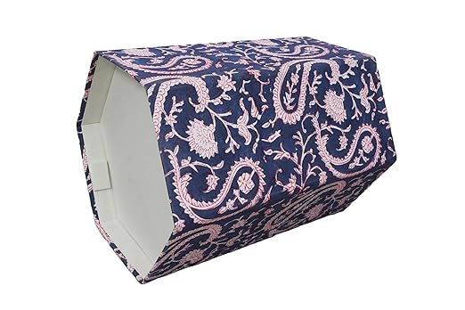 Handmade Cotton Paper Waste Basket Stylish Trash Can for Home or Office (1 Blue Pink MUKAT)