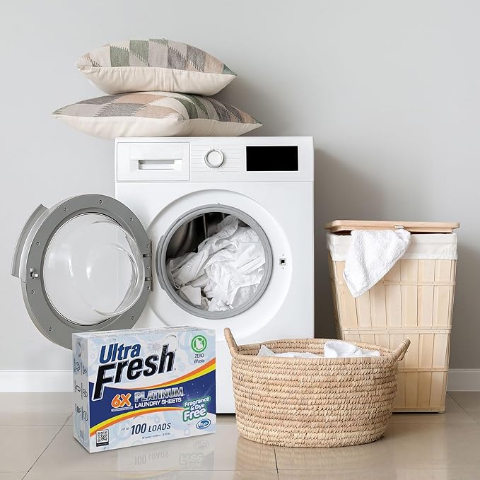Ultra Fresh Platinum 4 Pack Laundry Soap Detergent Sheets Ultra Concentrated Stain Fighting Fragrance &amp Dye Free 400 Loads