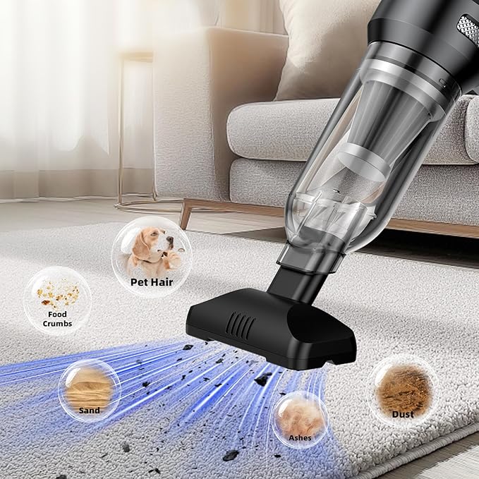 Car Vacuum Portable Cordless with 18000Pa Suction 4 in 1 Air Duster &amp Mini Vacuum Cleaner High Power Foldable Rechargeable Brushless Motor Airify Pro Car Vacuum for Home Office Pet Hair