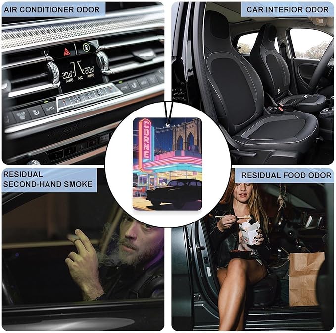 5PCS Car Air Freshener Hanging Personalized Double Sided Vintage Cars Car Fresheners Long Lasting New Cars Scents Cute Automotive Freshies for Closets Drawers (tea)