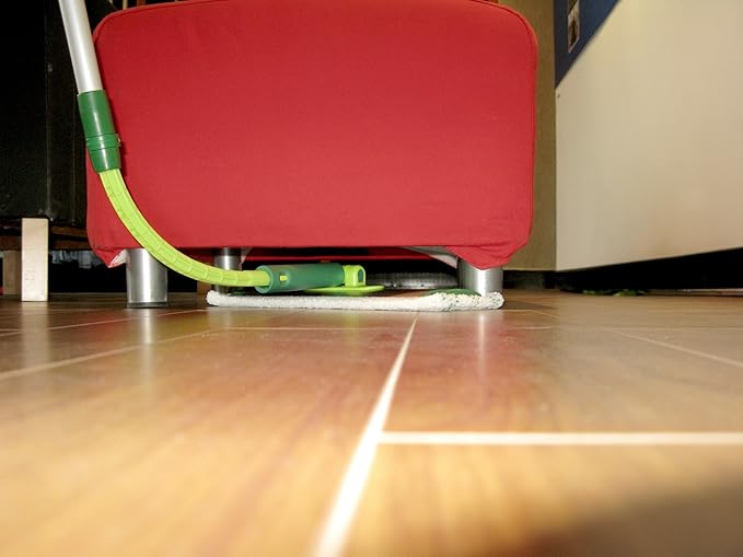 CleanAide Microfiber Hardwood Floor Mop – Flat Wet and Dry Flip System for Mopping Dusting Cleaning – for Laminate Tile Vinyl Wood Flooring – Adjustable Extension Handle + 2 Reusable Pads