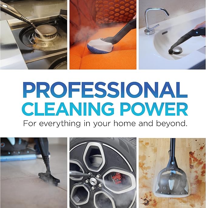 Euroflex Vapour Pro Steam Mop &amp All-in-One Steam Cleaner 20-Piece Set - Commercial Grade 295°F &amp 50 PSI - Good Housekeeping #1 Rated Kills 99.9% Bacteria &amp Viruses (H1N1) 5-Year Warranty