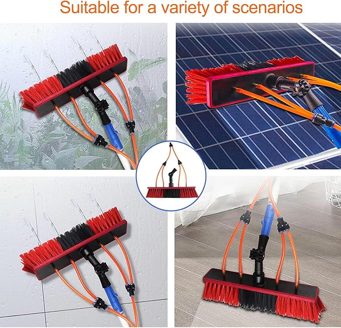 5m Window Cleaning Telescopic Pole Water Fed Extendable Brush Suitable for Cleaner Conservatory Roof Photovoltaic Panel Cleaning Extendable Solar Panel Roof Cleaning Tools