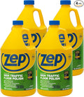 Zep Commercial High-Traffic Floor Polish 4-1 Gallon Bottles Professional Grade Floor Finish For a Range Of Hard Floor Surfaces (ZUHTFF128)