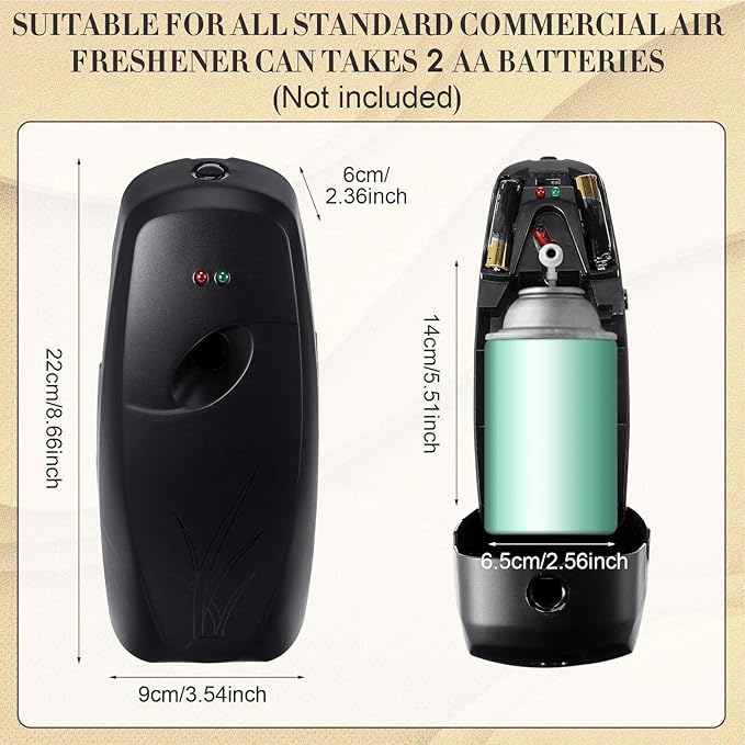 Maxcheck 4 Pcs Automatic Air Freshener Spray Dispenser Wall Mounted Automatic Spray Dispenser Air Freshener for Bathroom Battery Operated Free Standing for Commercial Place and Room(Black)