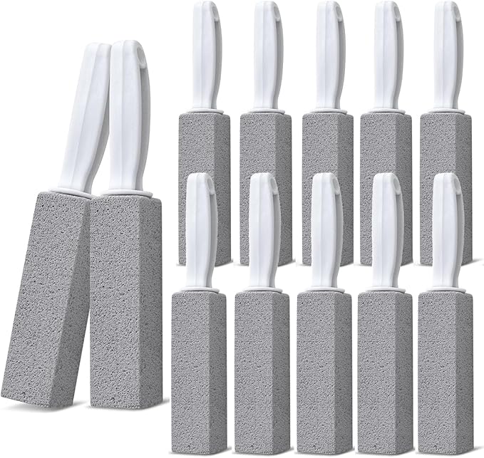 Emycool Pumice Stone Toilet Bowl Cleaner 12 Pack Toilet Pumice Stone with Handle for Toilet Cleaning Bathtubs Sinks Swimming Pools Grills