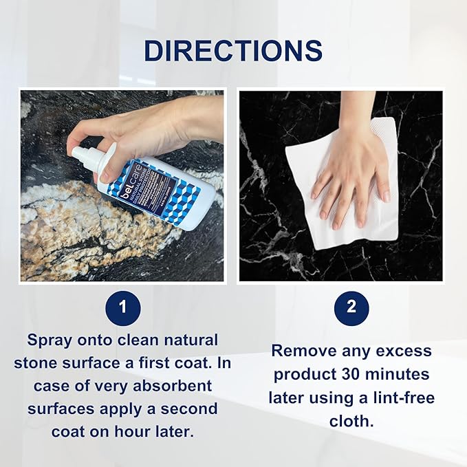 Natural Stone Marble and Granite Protector | Water-Based Stone Sealer Spray pH-Neutral Surface Protector for Countertops Vanities &amp Other Natural Surfaces – 6.8 fl oz