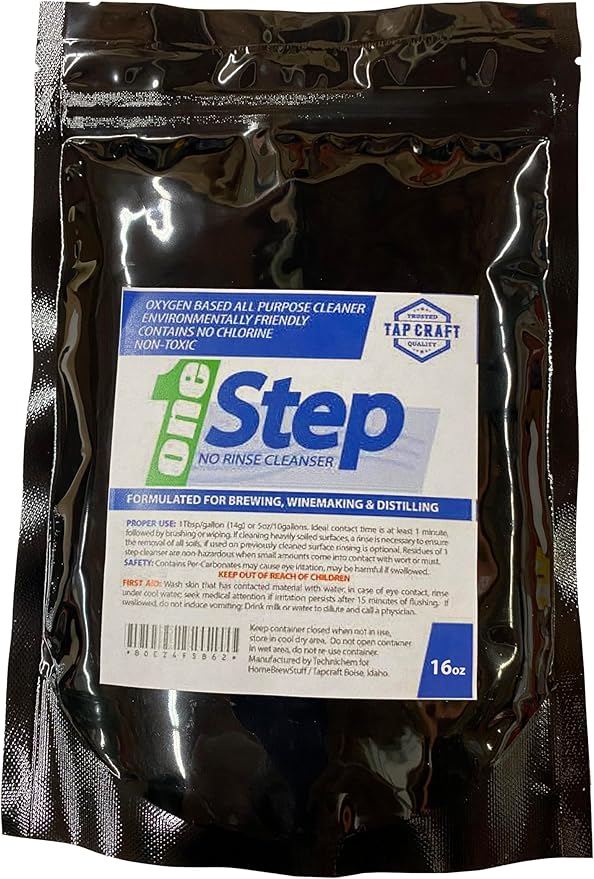 One Step No Rinse Cleaner - 1 Lb. (Fоur Bag Paсk) - Homebrewers Cleaner and Sanitizer