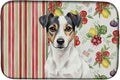 Caroline's Treasures White and Black Jack Russell Terrier Vegetables Dish Drying Mat Absorbent Dish Drying Mat Pad for Kitchen Counter Dish Drainer Mat for Countertop 14 x 21 Multicolor