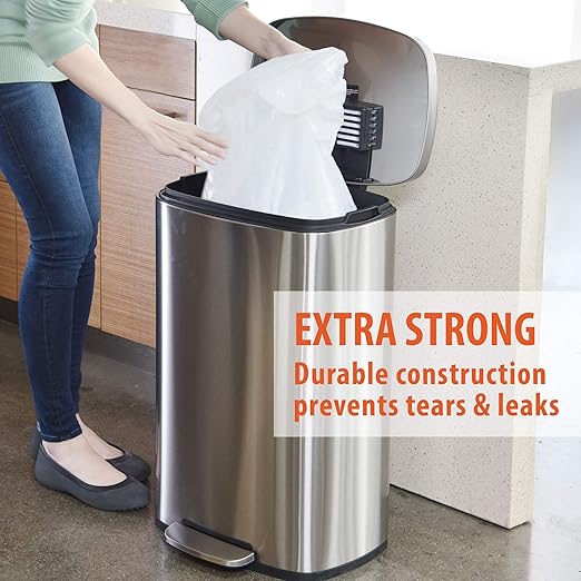 iTouchless Touchless Custom Fit Trash Bags Compactor Bags Heavy Duty Drawstring (60 13 Gallon)