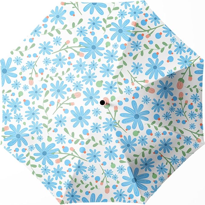 Small Compact Travel Automatic Folding Umbrella for Women Portable Lightweight Rain Wind UV Sun Shade